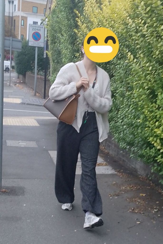 Beige and black outfit 